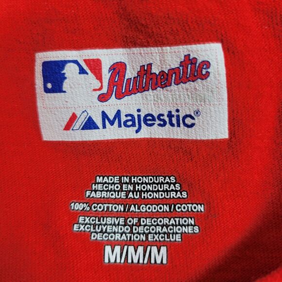 St Louis Cardinals Mens Shirt Medium Red Authentic MLB Baseball Majestic - Picture 5 of 8